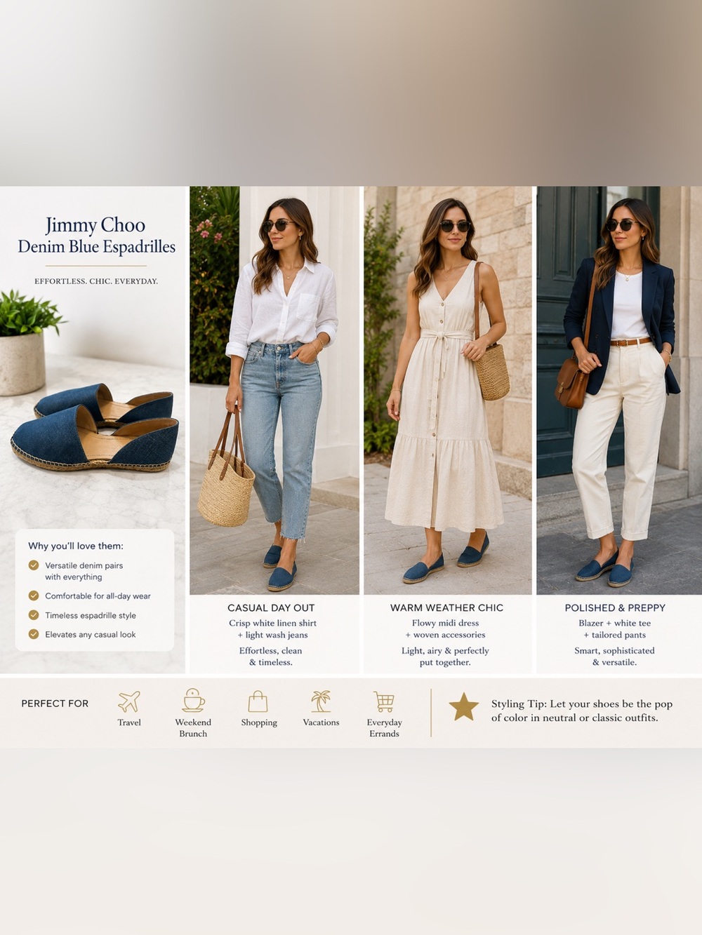 Jimmy Choo Denim Blue Espadrilles